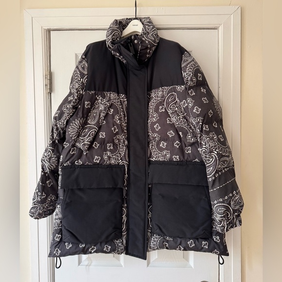 Sacai Paisley Bandana Print Puffer Jacket